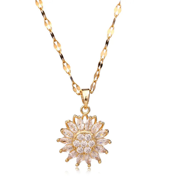 Sunflower Spin Duo Necklace | Elegant and Versatile Jewellery-Gold-State of Style