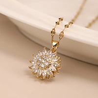 Sunflower Spin Duo Necklace | Elegant and Versatile Jewellery-Silver-State of Style
