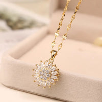 Sunflower Spin Duo Necklace | Elegant and Versatile Jewellery-Silver-State of Style