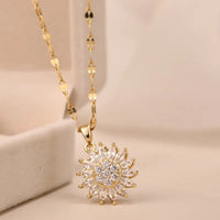 Sunflower Spin Duo Necklace | Elegant and Versatile Jewellery-Silver-State of Style