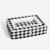 Super soft Checked Dog Bed - Scottish Snuggle Bed-Red-M-State of Style