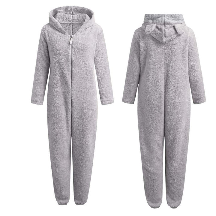 Super Soft Fleece Onesie with Bear Ears - BearHug-Pink-S-State of Style