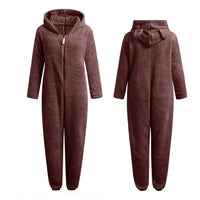 Super Soft Fleece Onesie with Bear Ears - BearHug-Pink-S-State of Style