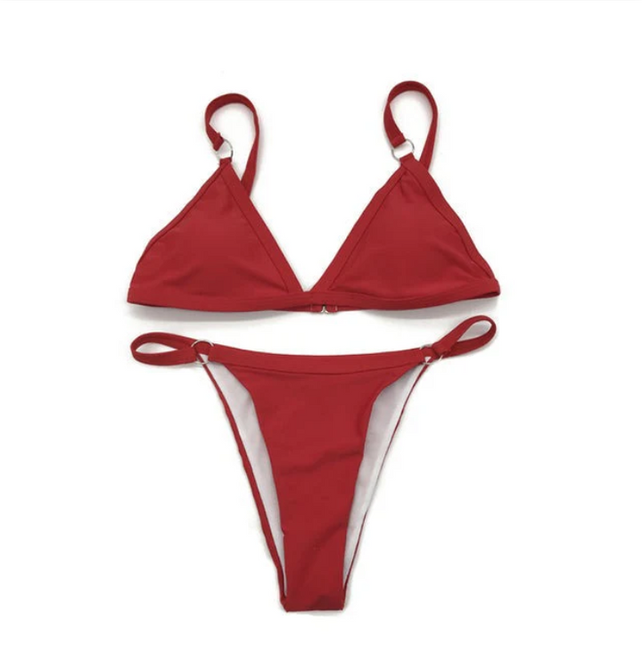 Sustainable Bikini with Adjustable Straps - Alani-Dark red-XS-State of Style