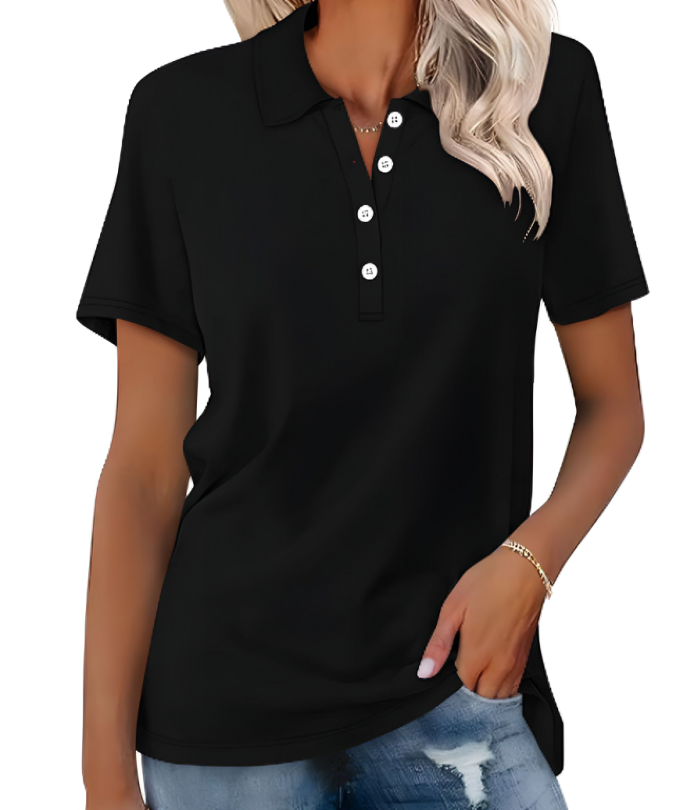 Sustainable Ladies Polo Shirt – Nova-Black-S-State of Style