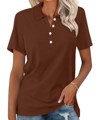 Sustainable Ladies Polo Shirt – Nova-Brown-S-State of Style
