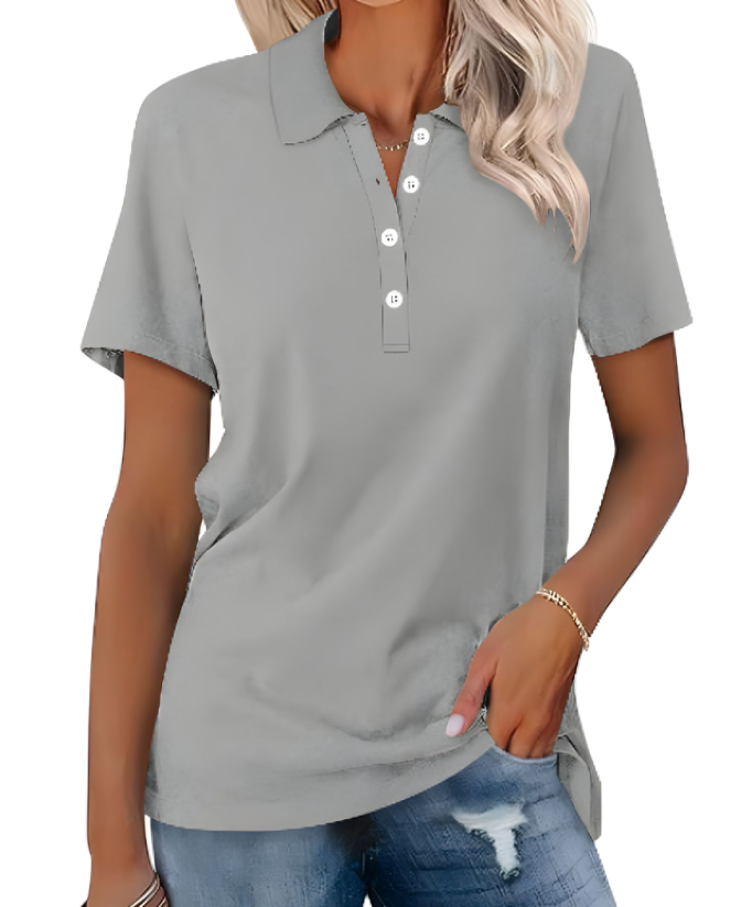 Sustainable Ladies Polo Shirt – Nova-Grey-S-State of Style