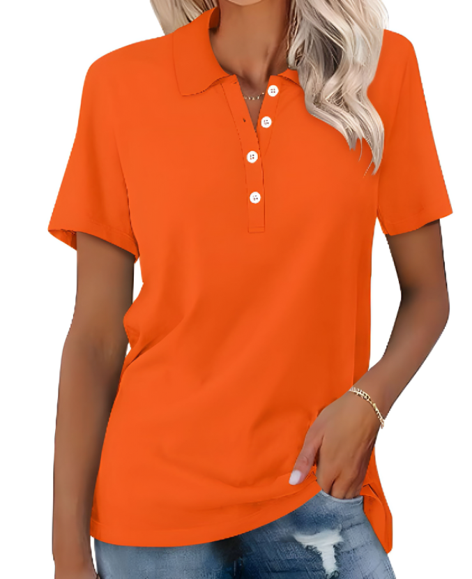 Sustainable Ladies Polo Shirt – Nova-Orange-S-State of Style