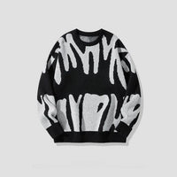 Sweater with Bold Abstract Pattern - Tobias-Black-XS-State of Style
