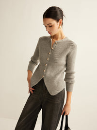 Sweater with Buttons for Women - Elise-Grey-XS-State of Style