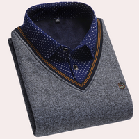 Sweater with Shirt Collar for Men - Victor-Grey-M-State of Style