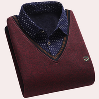 Sweater with Shirt Collar for Men - Victor-Red-M-State of Style