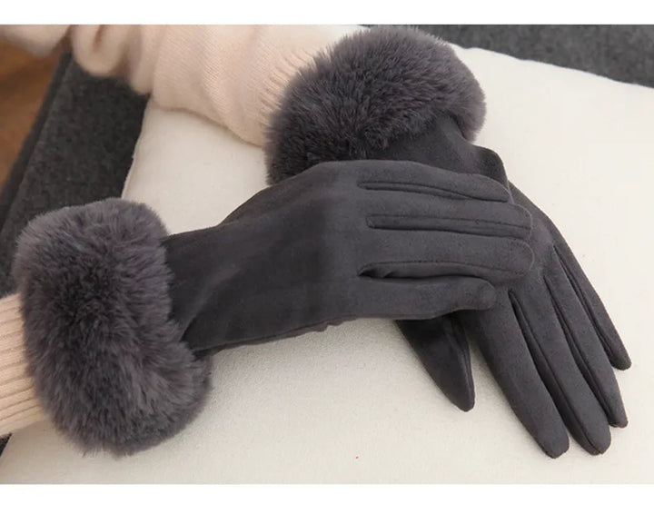 Sweden Gloves with Imitation Fur - VelvetGlam-Bordeaux-State of Style