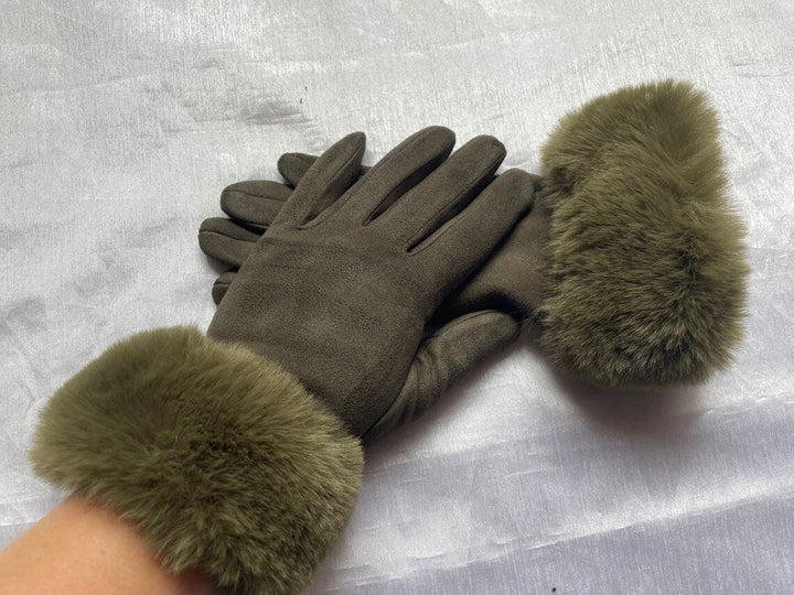 Sweden Gloves with Imitation Fur - VelvetGlam-Bordeaux-State of Style