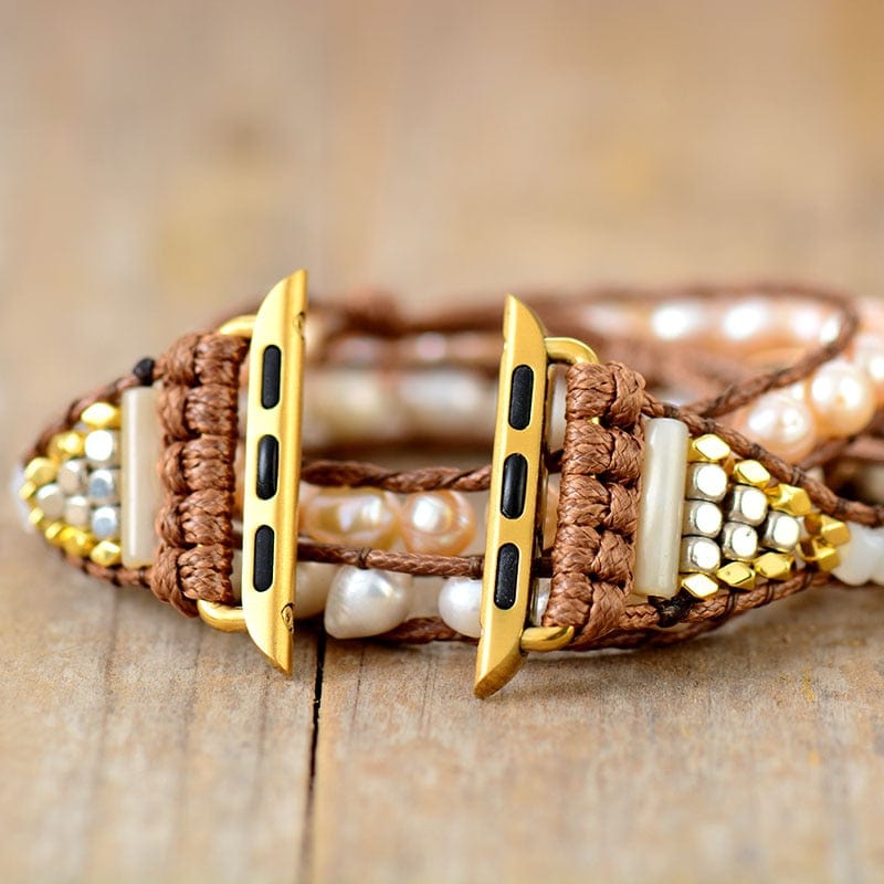 Sweetwater Pearl Apple Watch Wrap Band - Elvianne-50cm-State of Style