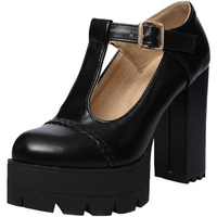 T-Strap Chunky Platform Heels – Jane-Black 2-2-State of Style