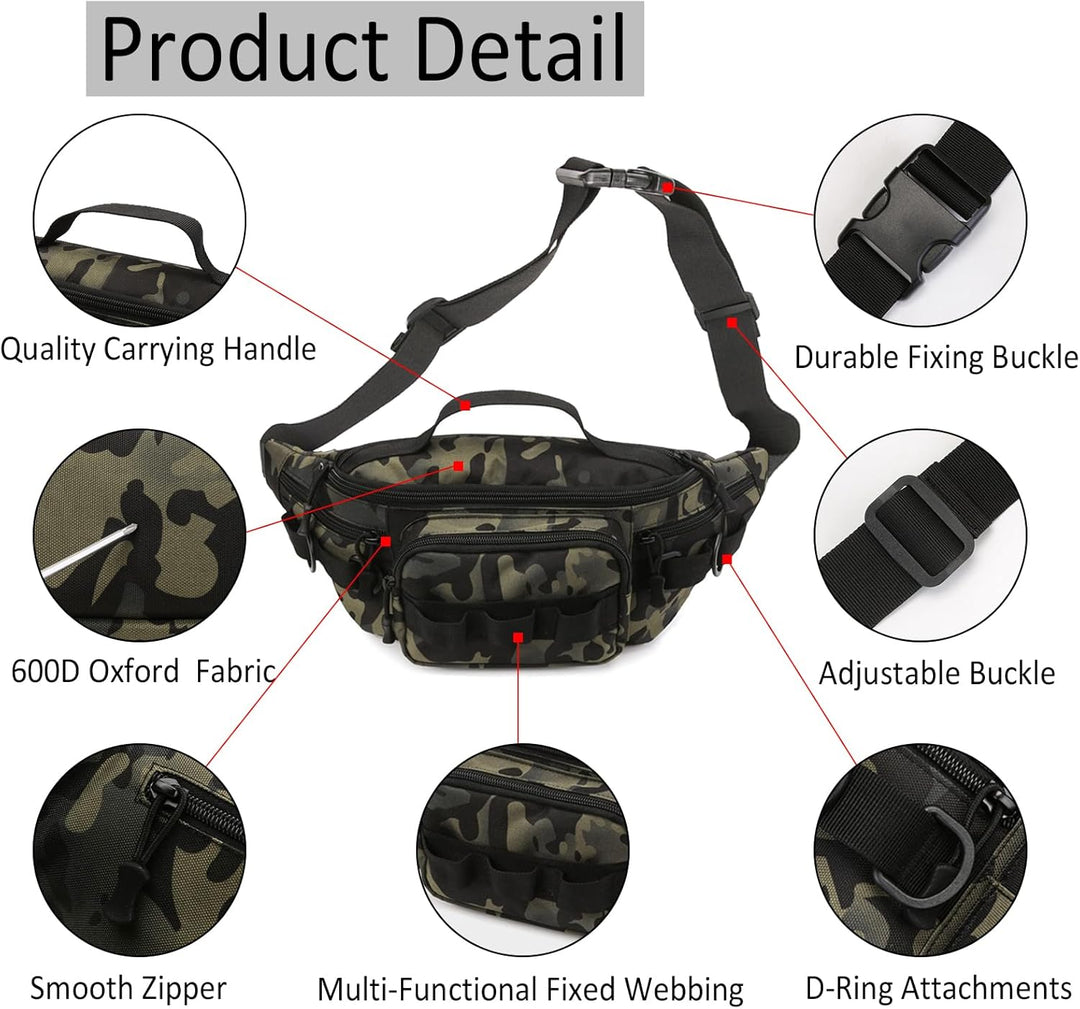 Tactical Waist Pack with Molle System and Multi-Pockets