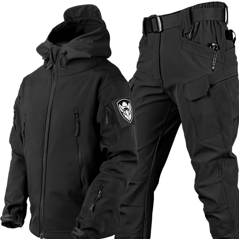 Tactical Wind and Waterproof Outdoor Set for Men - Logan-Black-S-State of Style