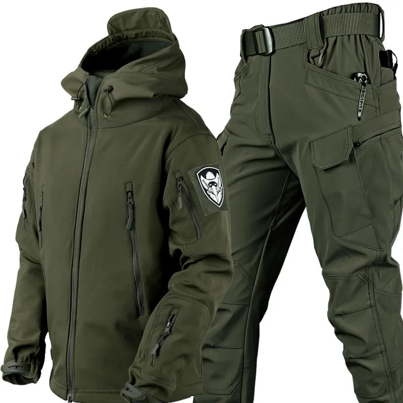 Tactical Wind and Waterproof Outdoor Set for Men - Logan-Green-S-State of Style