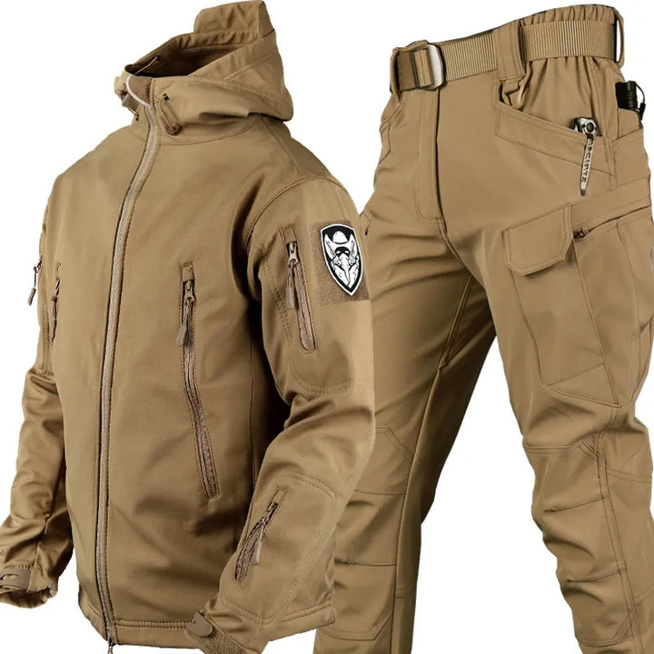Tactical Wind and Waterproof Outdoor Set for Men - Logan-Khaki-S-State of Style