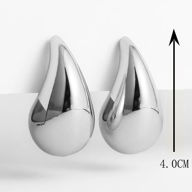 Teardrop Earrings - GlimmerDrops-Silver-4cm-State of Style