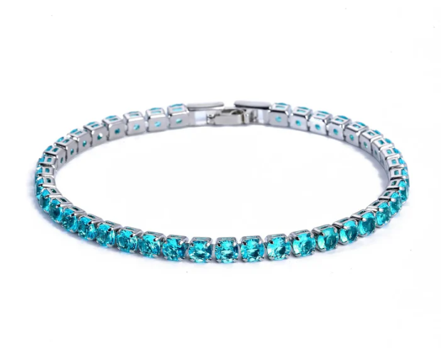 Tennis bracelet with Zirconia - Aurora-Light blue-State of Style