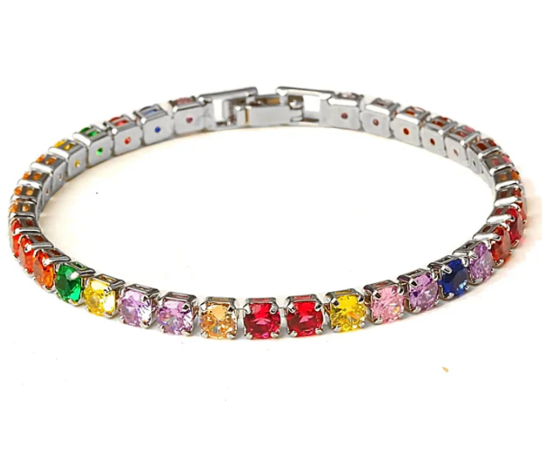 Tennis bracelet with Zirconia - Aurora-Multicoloured-State of Style