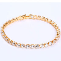 Tennis Necklace and Bracelet Set | Elegant Women's Jewellery-Gold-19cm-State of Style