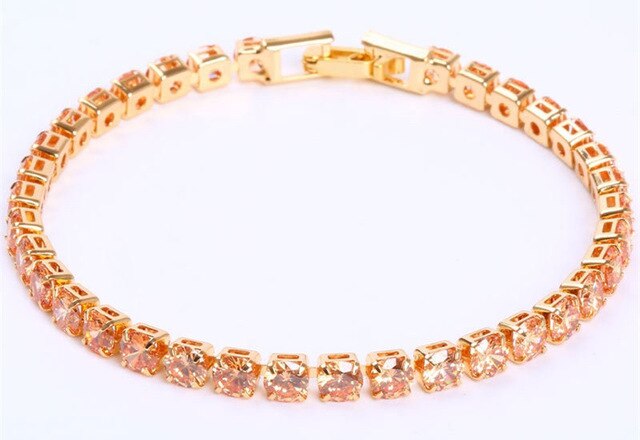 Tennis Necklace and Bracelet Set | Elegant Women's Jewellery-Gold-Champagne-17cm-State of Style