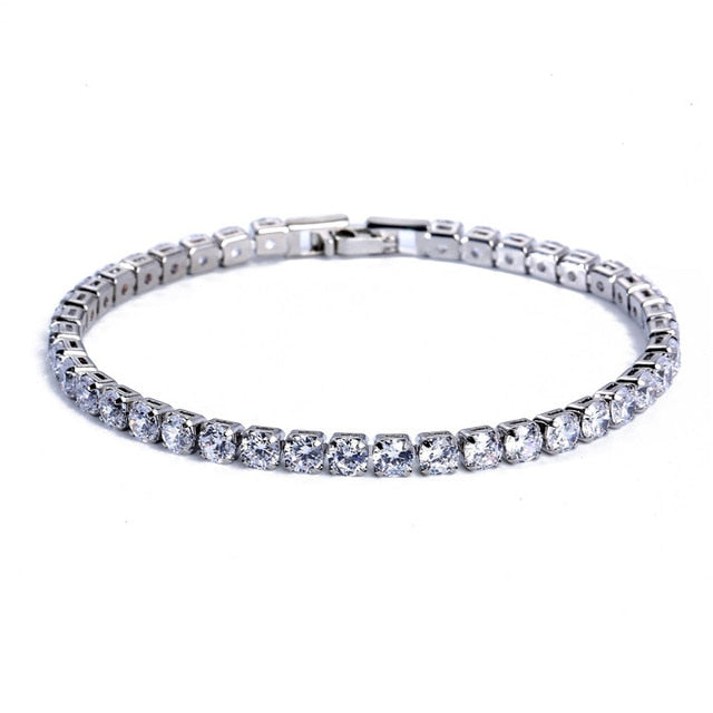 Tennis Necklace and Bracelet Set | Elegant Women's Jewellery-Silver-17cm-State of Style