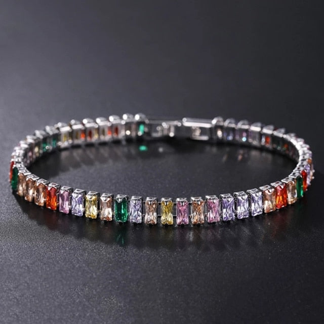 Tennis Necklace and Bracelet Set | Elegant Women's Jewellery-Silver-17cm-State of Style