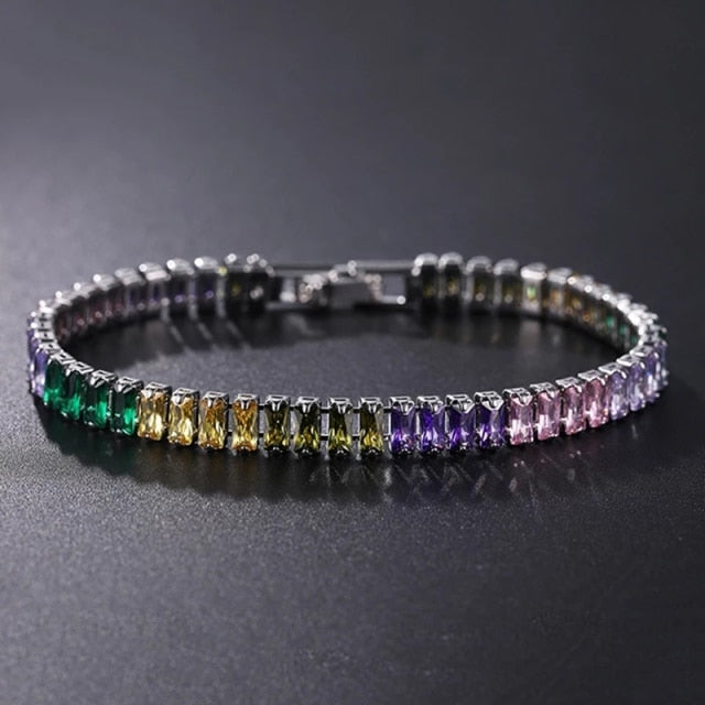 Tennis Necklace and Bracelet Set | Elegant Women's Jewellery-Silver-17cm-State of Style