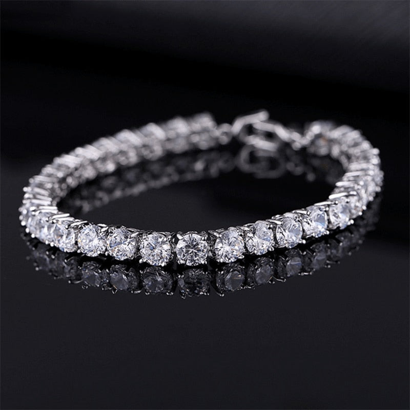 Tennis Necklace and Bracelet Set | Elegant Women's Jewellery-Silver-17cm-State of Style