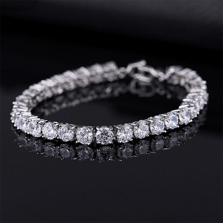 Tennis Necklace and Bracelet Set | Elegant Women's Jewellery-Silver-17cm-State of Style