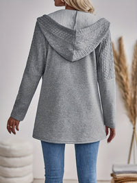 Textured Zip-Up Hoodie Jacket - Isla-S-State of Style