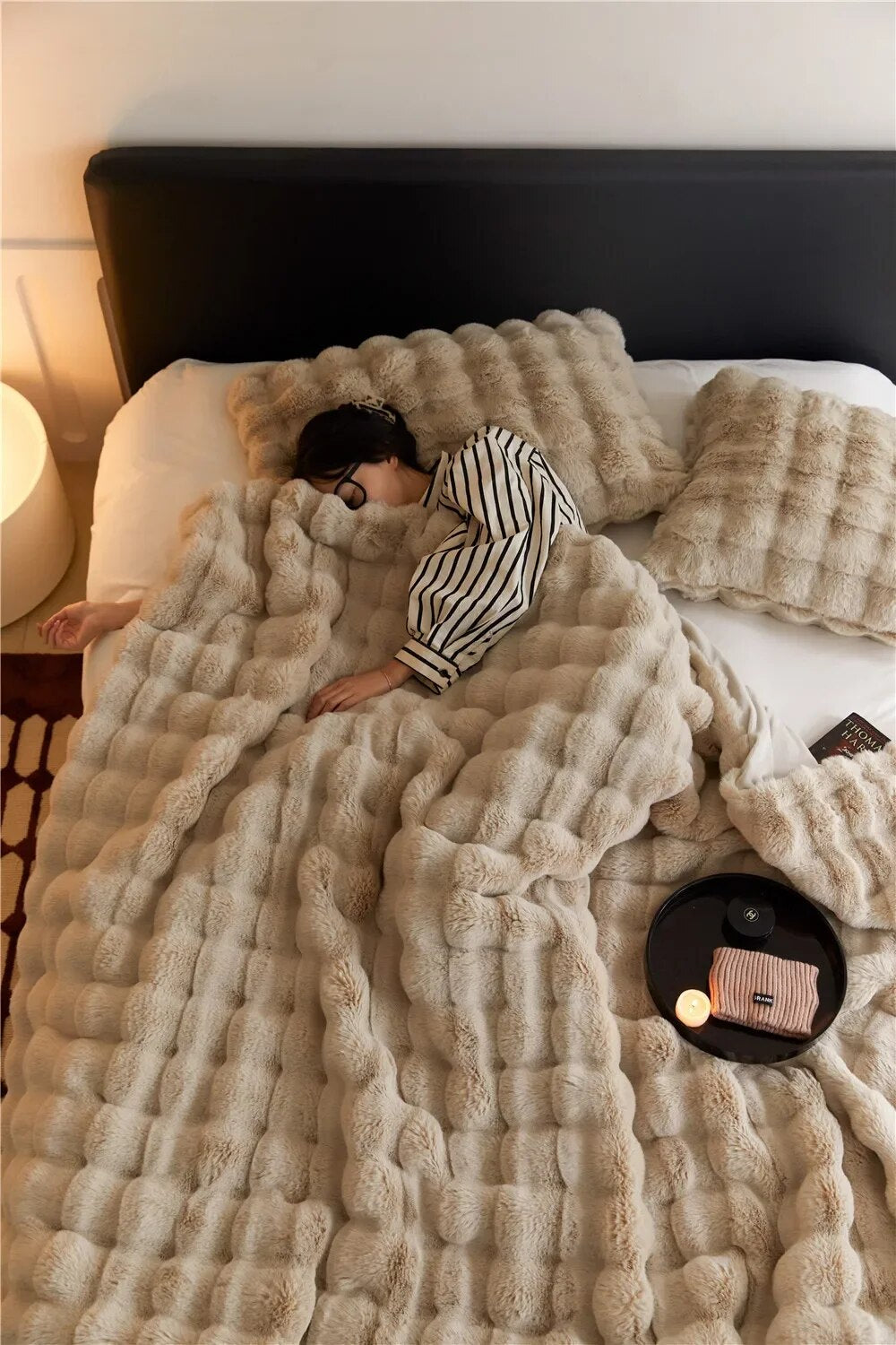The Plush Blanket Everyone Is Talking About! - WarmWool-Light Brown-100x160cm (39x63in)-State of Style