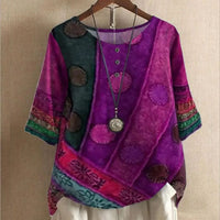Thea Top | Unique Vintage Boho Print-Purple-S-State of Style