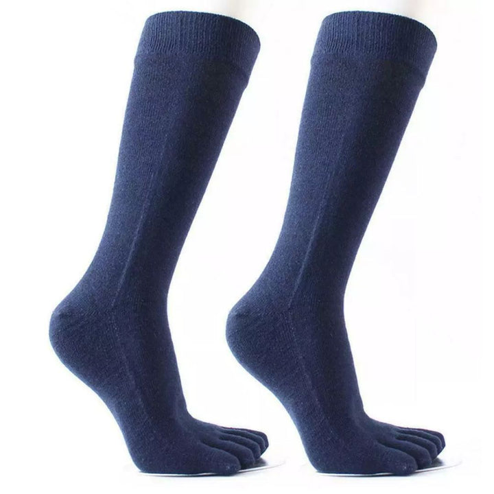 Theodore Traditional Socks – 5-Pack Cotton Toe Socks for Freshness-Blue-State of Style