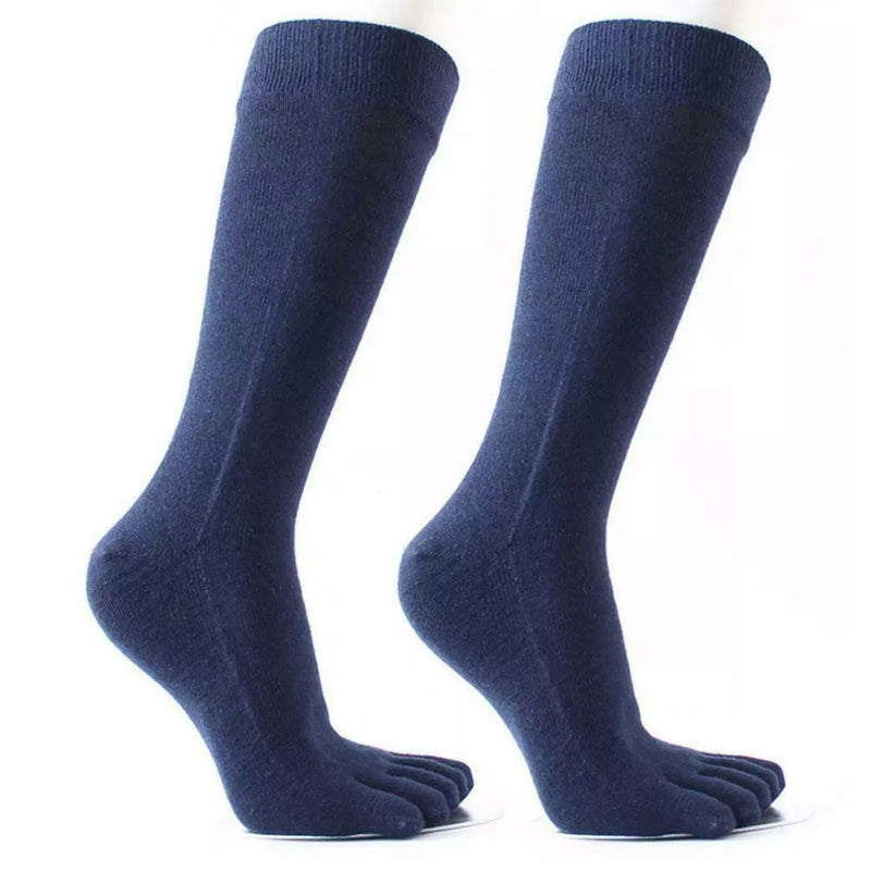Theodore Traditional Socks – 5-Pack Cotton Toe Socks for Freshness-Blue-State of Style