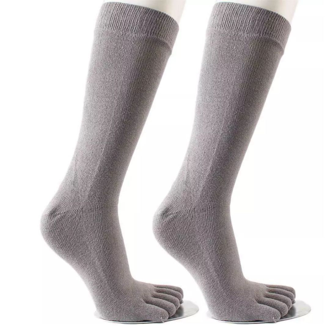 Theodore Traditional Socks – 5-Pack Cotton Toe Socks for Freshness-Grey-State of Style