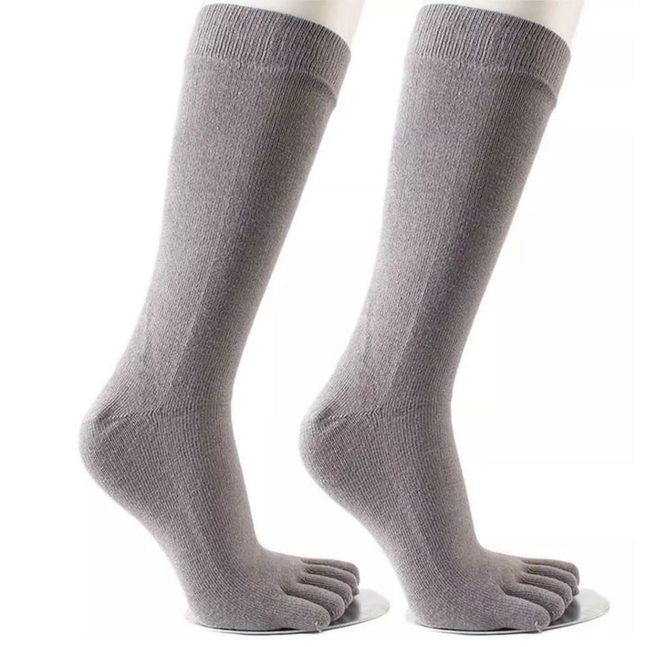 Theodore Traditional Socks – 5-Pack Cotton Toe Socks for Freshness-Grey-State of Style