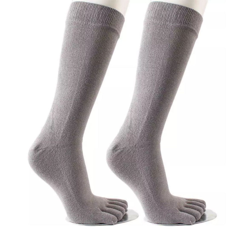 Theodore Traditional Socks – 5-Pack Cotton Toe Socks for Freshness-Grey-State of Style