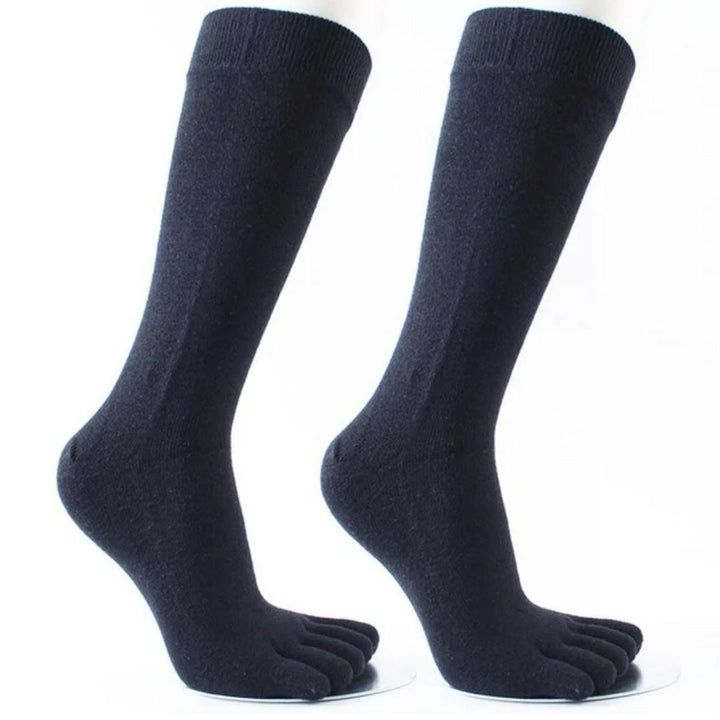 Theodore Traditional Socks – 5-Pack Cotton Toe Socks for Freshness-Navy Blue-State of Style