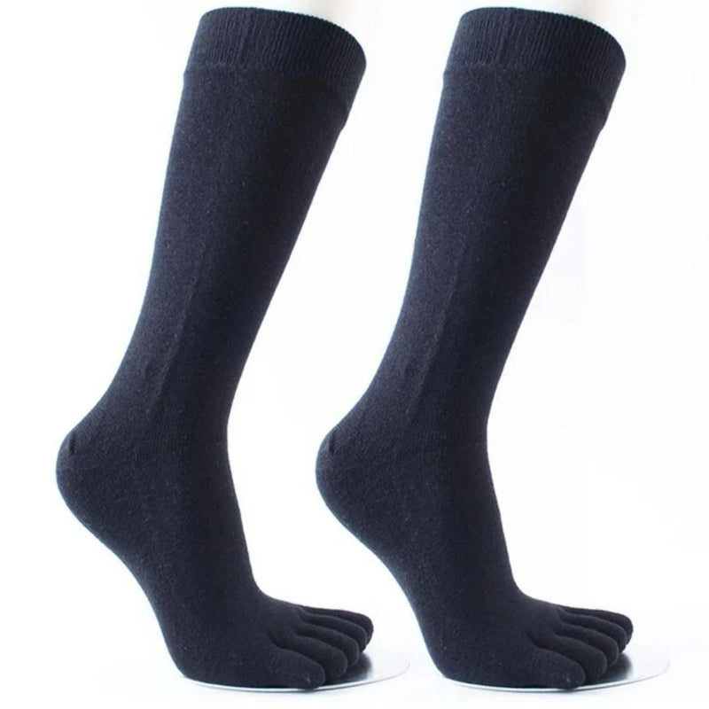 Theodore Traditional Socks – 5-Pack Cotton Toe Socks for Freshness-Navy Blue-State of Style