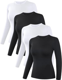 Thermal Shirts for Women - Luna (4-pack)-2 Black 2 White-XS-State of Style
