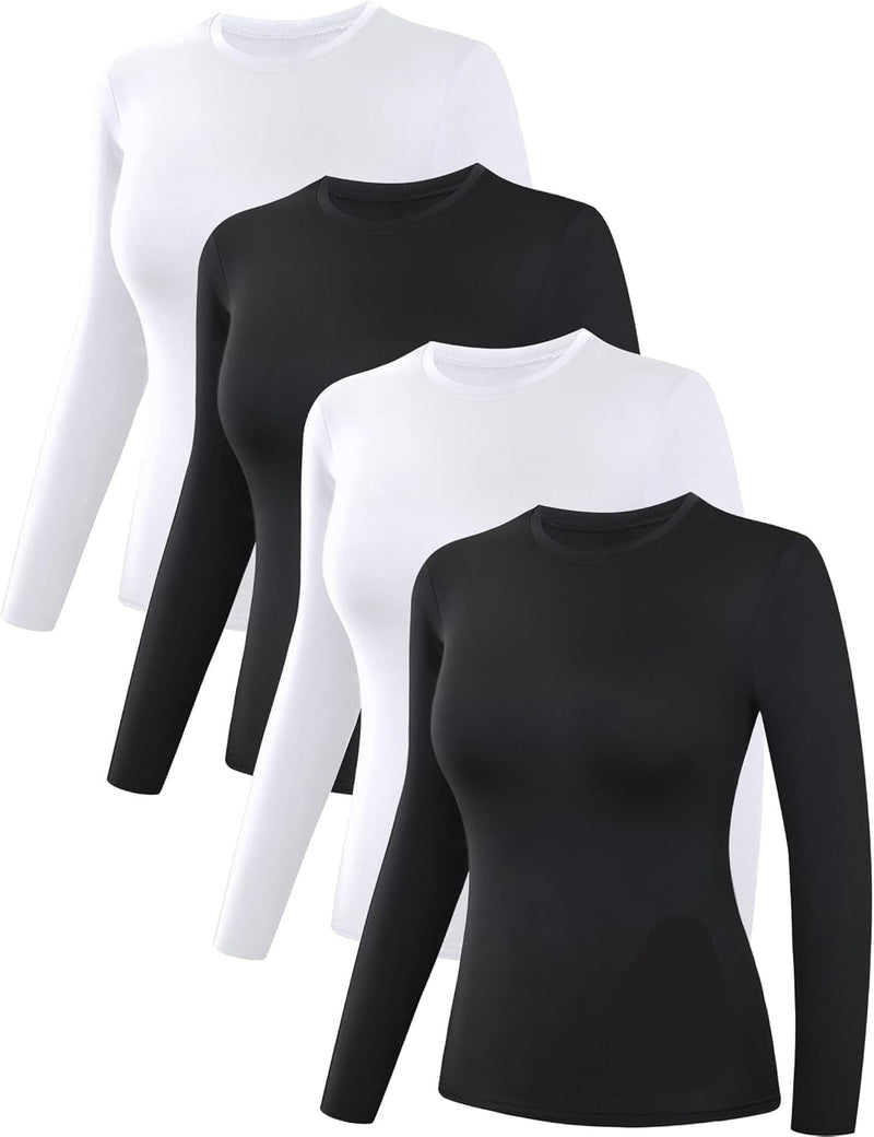 Thermal Shirts for Women - Luna (4-pack)-2 Black 2 White-XS-State of Style