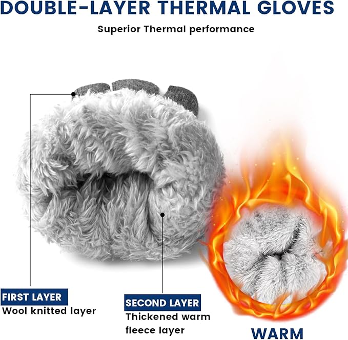 Thermal Touchscreen Winter Gloves - Rowan-Black-L-State of Style
