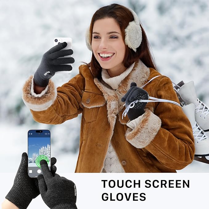Thermal Touchscreen Winter Gloves - Rowan-Black-L-State of Style