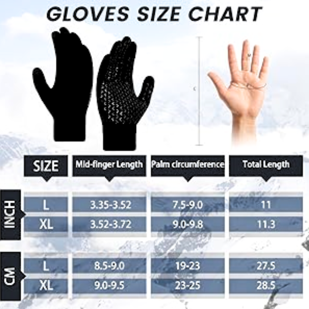 Thermal Touchscreen Winter Gloves - Rowan-Black-L-State of Style