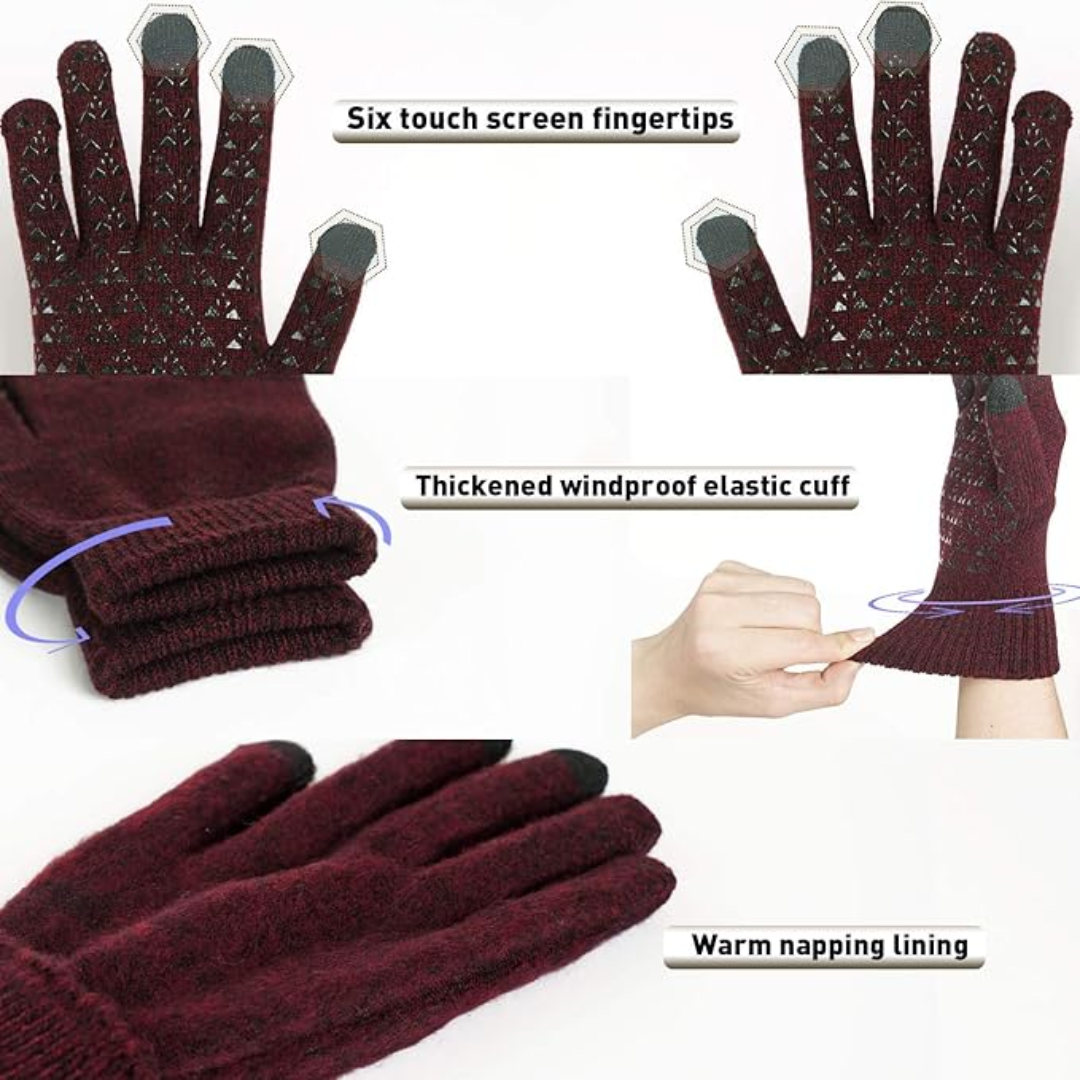Thermal Touchscreen Winter Gloves - WarmFlex-Black-State of Style